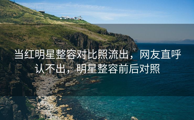 当红明星整容对比照流出，网友直呼认不出，明星整容前后对照