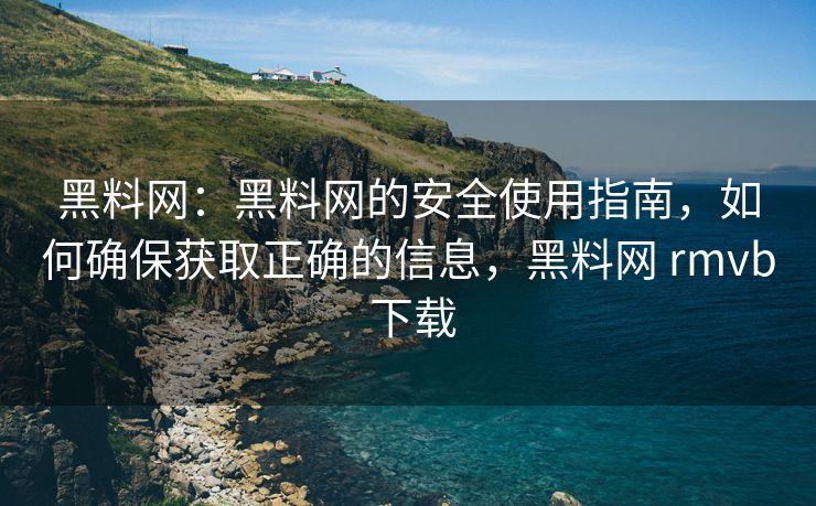 黑料网：黑料网的安全使用指南，如何确保获取正确的信息，黑料网 rmvb 下载