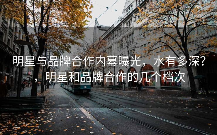 明星与品牌合作内幕曝光，水有多深？，明星和品牌合作的几个档次