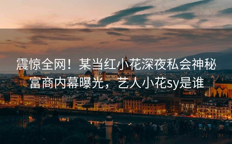 震惊全网！某当红小花深夜私会神秘富商内幕曝光，艺人小花sy是谁