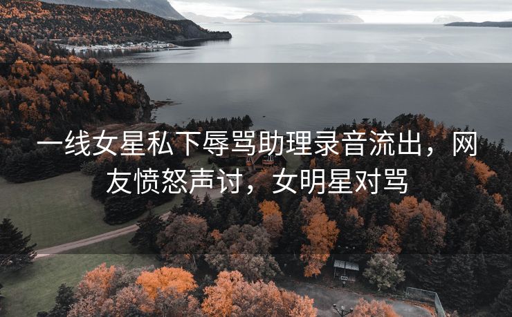 一线女星私下辱骂助理录音流出，网友愤怒声讨，女明星对骂